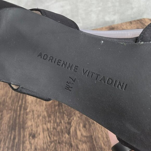 Adrienne Vittadini Suza Slingback Kitten Heels 7.5 Black Pearl Rhinestone Formal - Picture 13 of 15